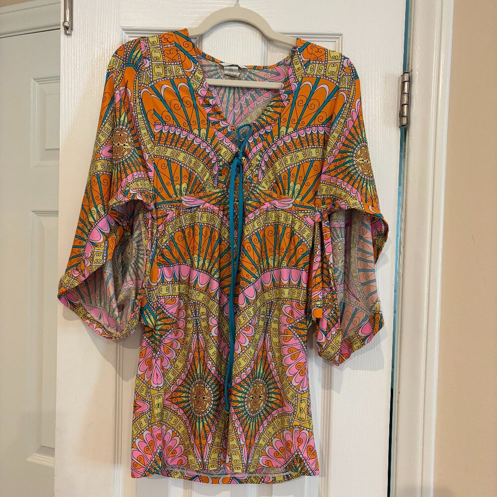 Trina Turk cover up/mini dress stretch and sexy size small